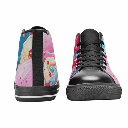 WOMEN'S Melting Icecream Monster Cherry High Top Canvas Aesthetic Sneakers