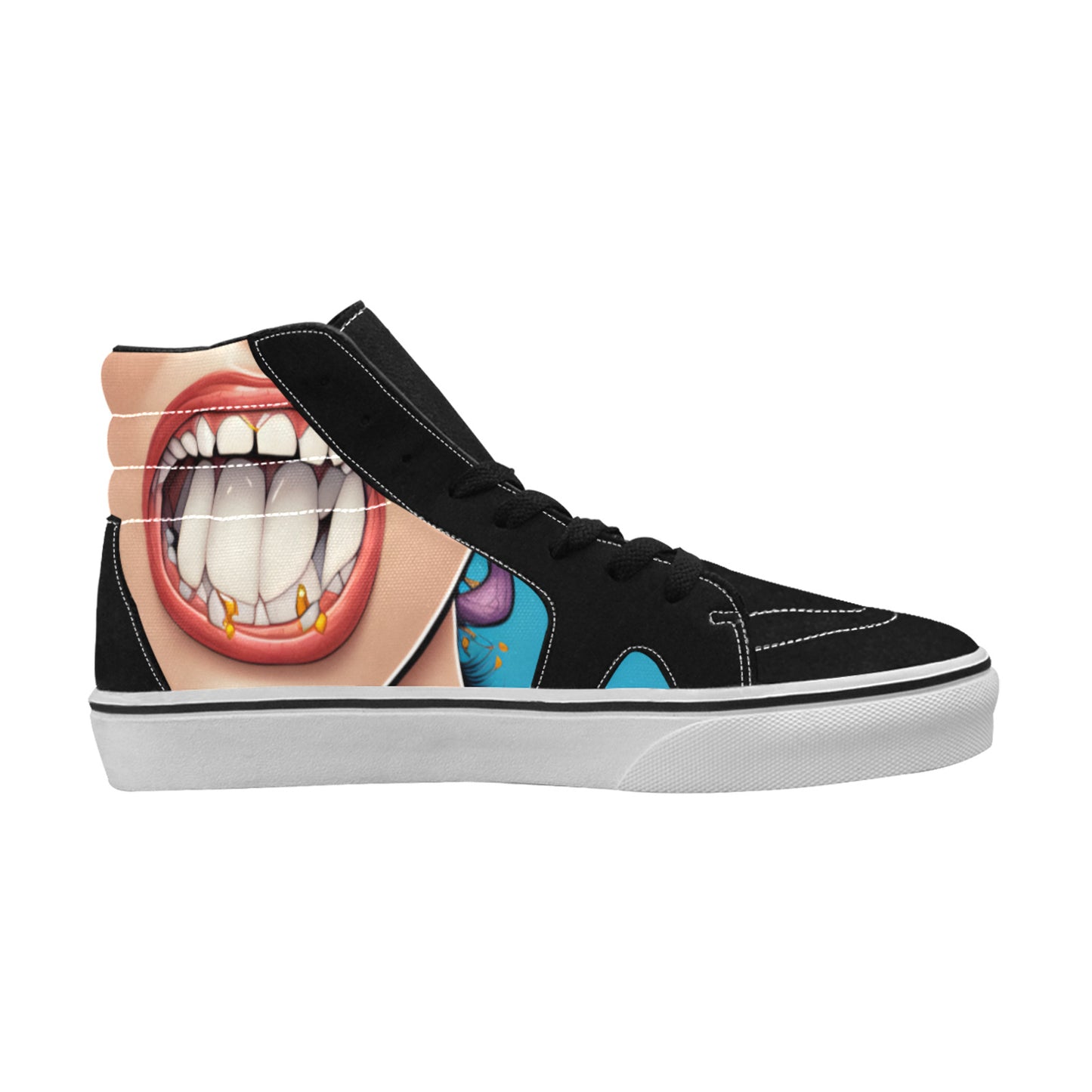 MEN'S Comic Mouth Art One High Top Skateboarding Grunge Shoes