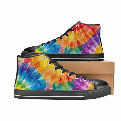 MEN'S Tie Dye Swirl High Top Canvas Dark Academia Shoes