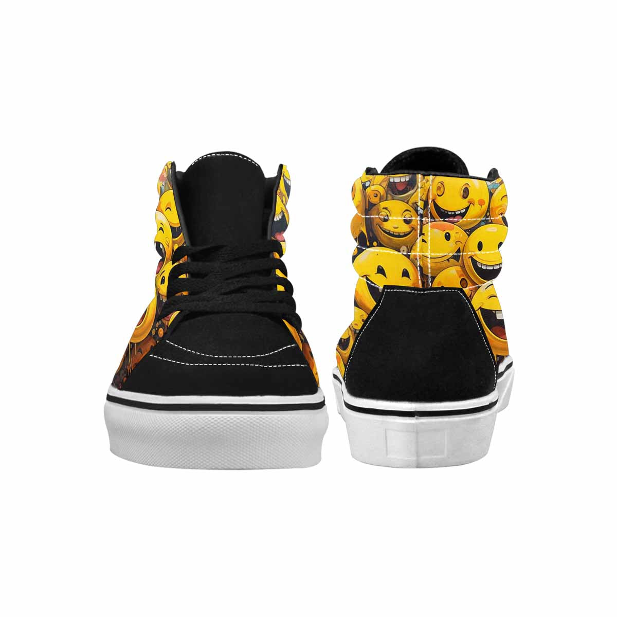 MEN'S Melting Moon Smiley  High Top Canvas Neon Fantasy Shoes