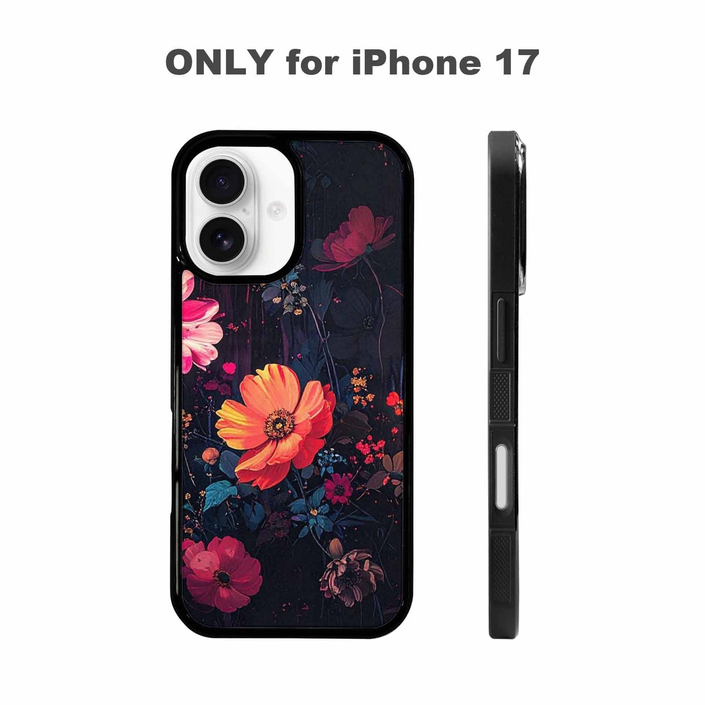 iPhone 17 Case — Shadowy Glitch Floral Pattern Floral, Custom Designed Case Cover