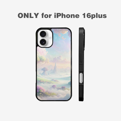 iPhone 16 Plus Case — Surrealist Dreamscape Illustration Pattern, Custom Designed Case Cover