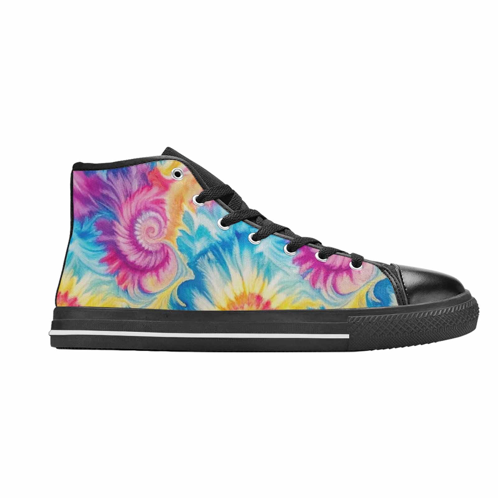 MEN'S Tie Dye Swirl High Top Canvas Neon Fantasy Shoes