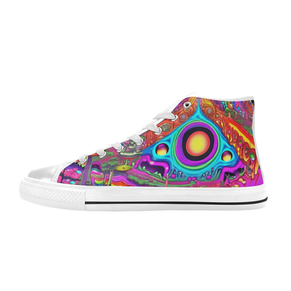 MEN'S Trippy World Art Men’S High Top Canvas Y2K Custom Shoes