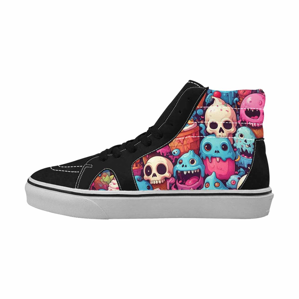 MEN'S Ice Cream Monsters  High Top Canvas Kaleidoscope Sneakers