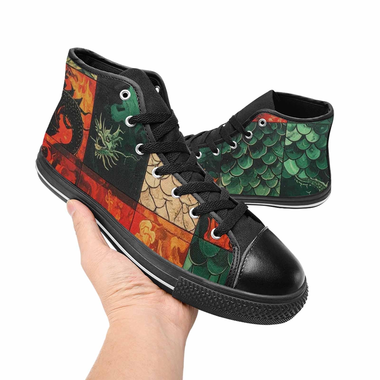 MEN'S Dragon Scale Fantasy High Top Canvas Dreamcore Custom Shoes