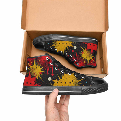 WOMEN'S Comic Book Halftone High Top Canvas Vivid Custom Shoes