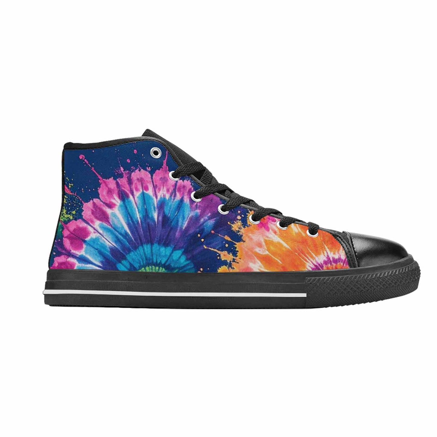 MEN'S Tie Dye Mixed Style High Top Canvas Neon Fantasy Custom Sneakers