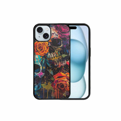 iPhone 15 Plus Case — Skulls Roses Acid Wash Custom, Custom Designed Case Cover