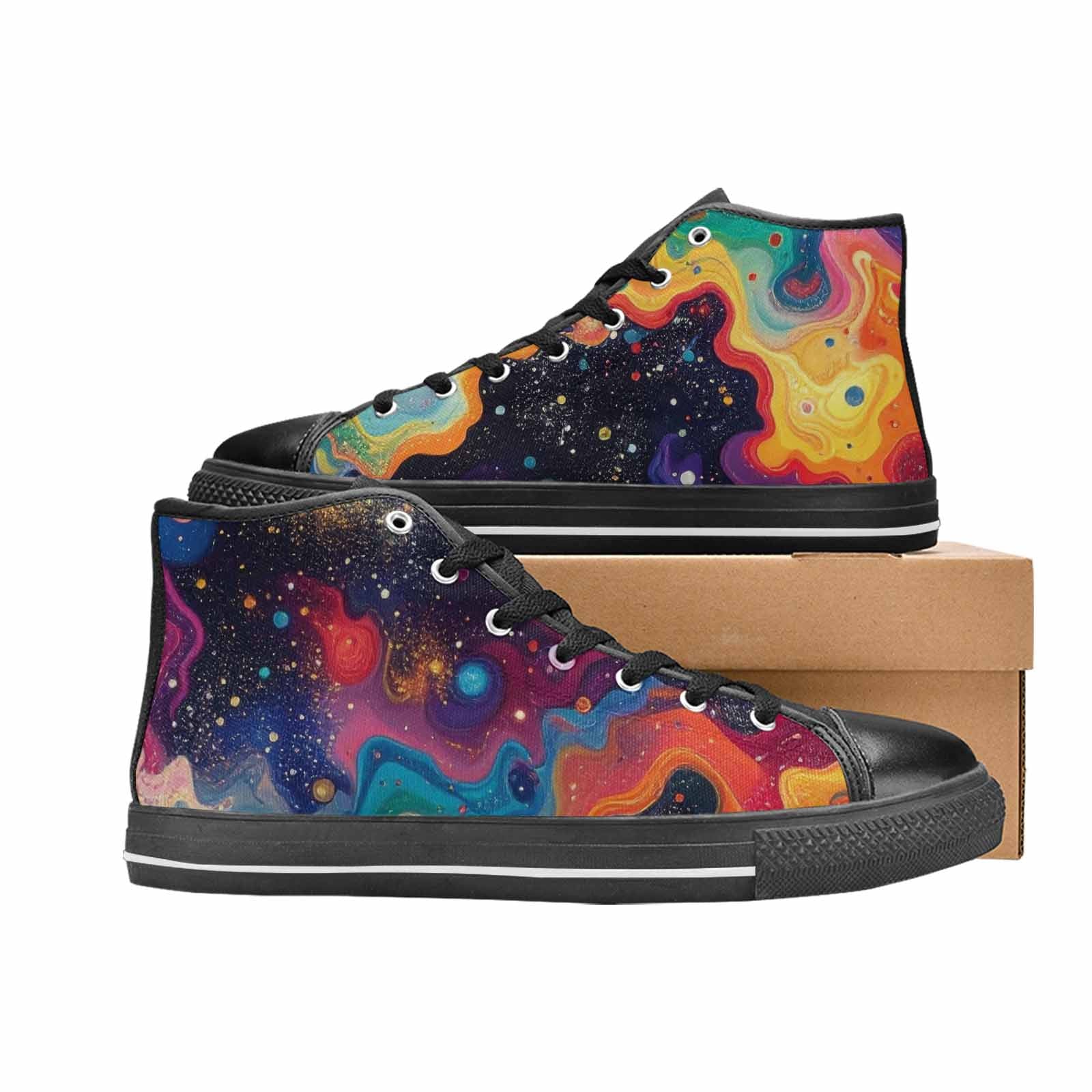 MEN'S Galaxy Art - High Top Canvas Y2K Sneakers