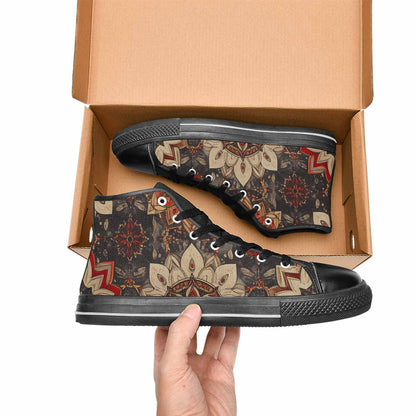 MEN'S Mandala High Top Canvas Cottagecore Custom Sneakers