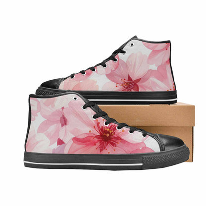 MEN'S Japanese Cherry Blossom High Top Canvas Y2K Custom Shoes
