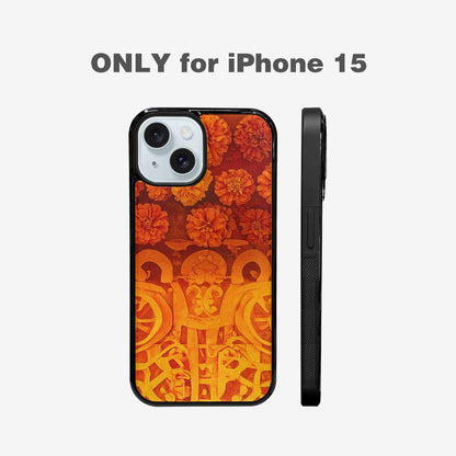 iPhone 15 Case — Marigold Day Of The Dead Marigold, Custom Phone Case