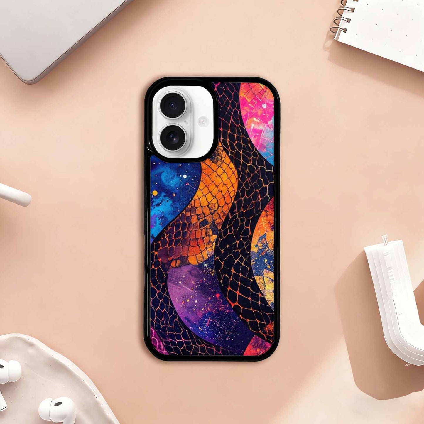 iPhone 17 Case — Snake Print Galaxy Seamless Animal Print, Personalized Phone Case