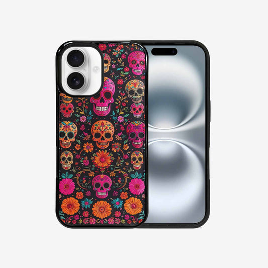 iPhone 16 Case — Colorful Dia De Los Muertos Sugar, Custom Printed Phone Case