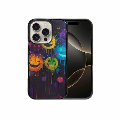 iPhone 16 Pro Case — Smiley Faces Glow Smiley Faces Pattern, Unique Phone Case Design