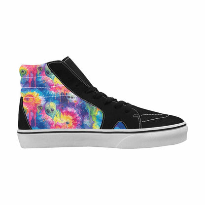 MEN'S Aliens  Tie Dye High Top Canvas Cottagecore Sneakers