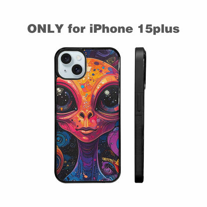 iPhone 15 Plus Case — Cartoon Alien Characters, Original Design Phone Case