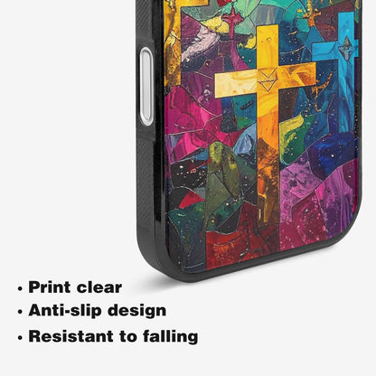 iPhone 16 Plus Case — Faith Cross And Faith Icons Pattern, Custom Printed Phone Case