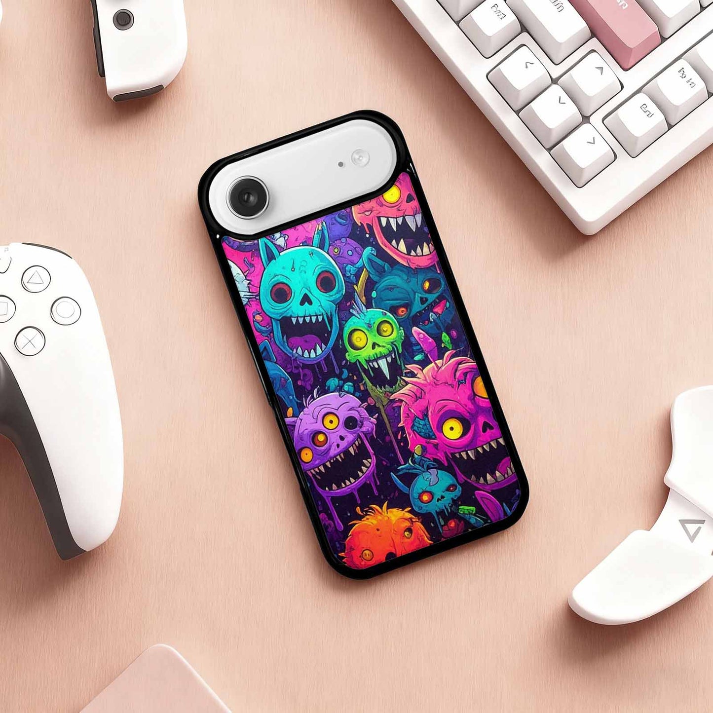 iPhone 17 Air Case — Mixed Toxic Glow Creature Pattern Cartoon, Original Design Phone Case
