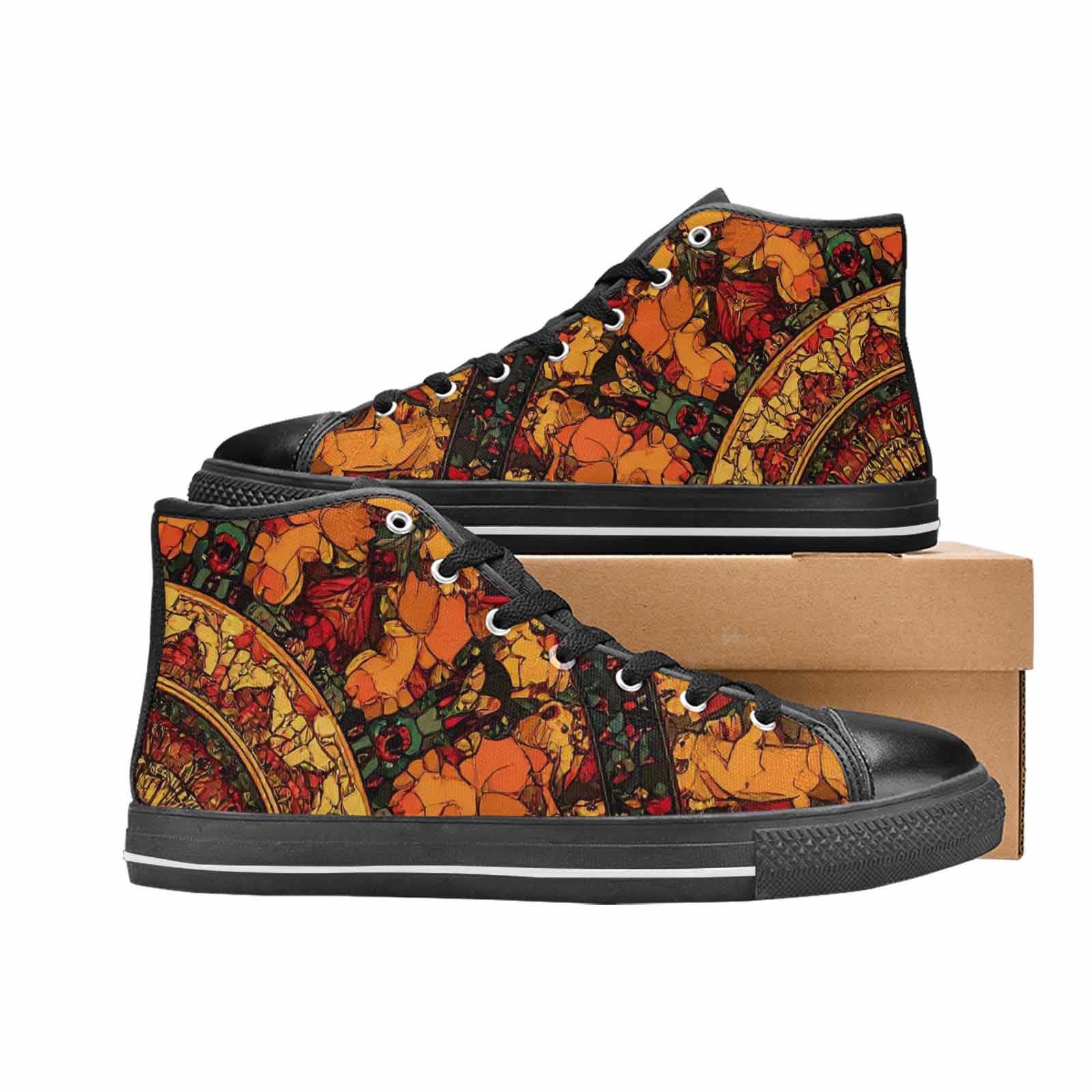 WOMEN'S Mandala Lions High Top Canvas Aesthetic Custom Sneakers
