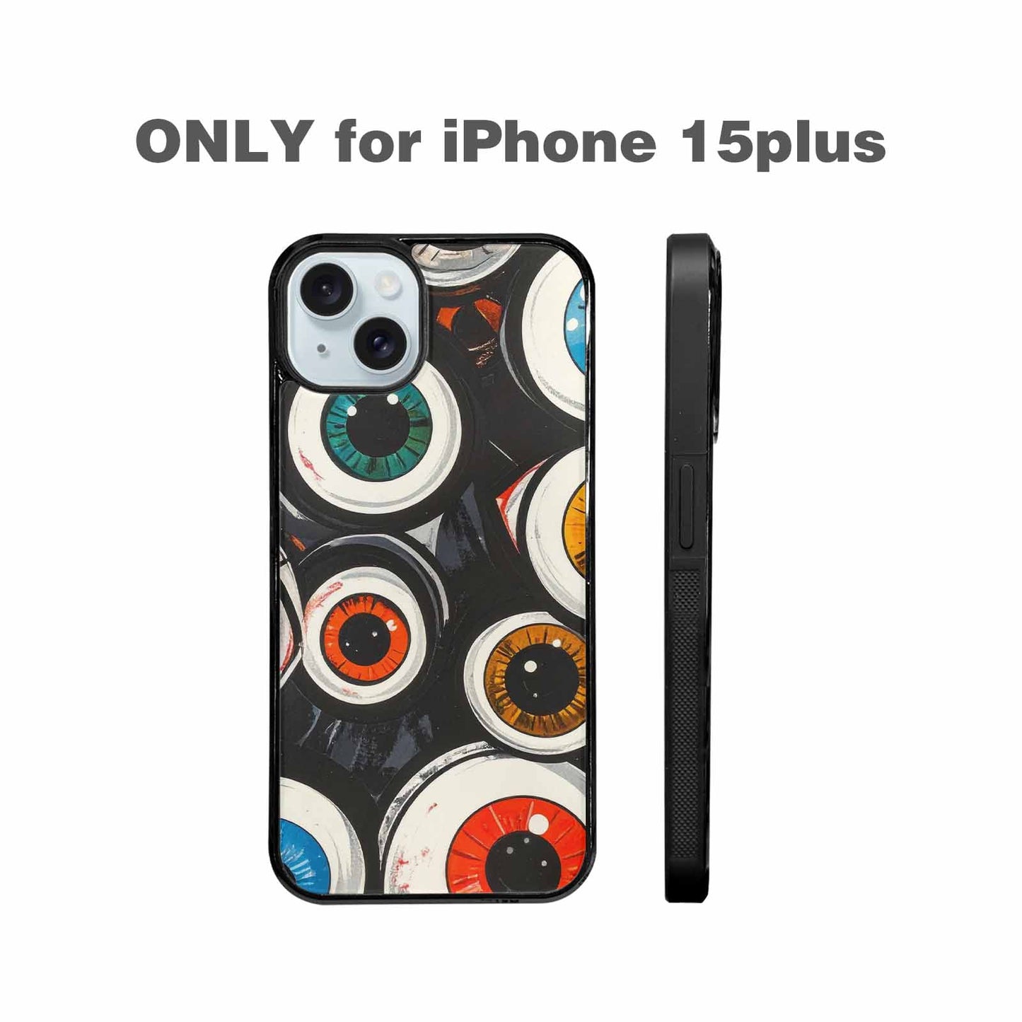iPhone 15 Plus Case — Googly Cartoon Eyeballs, Custom Art Phone Cover