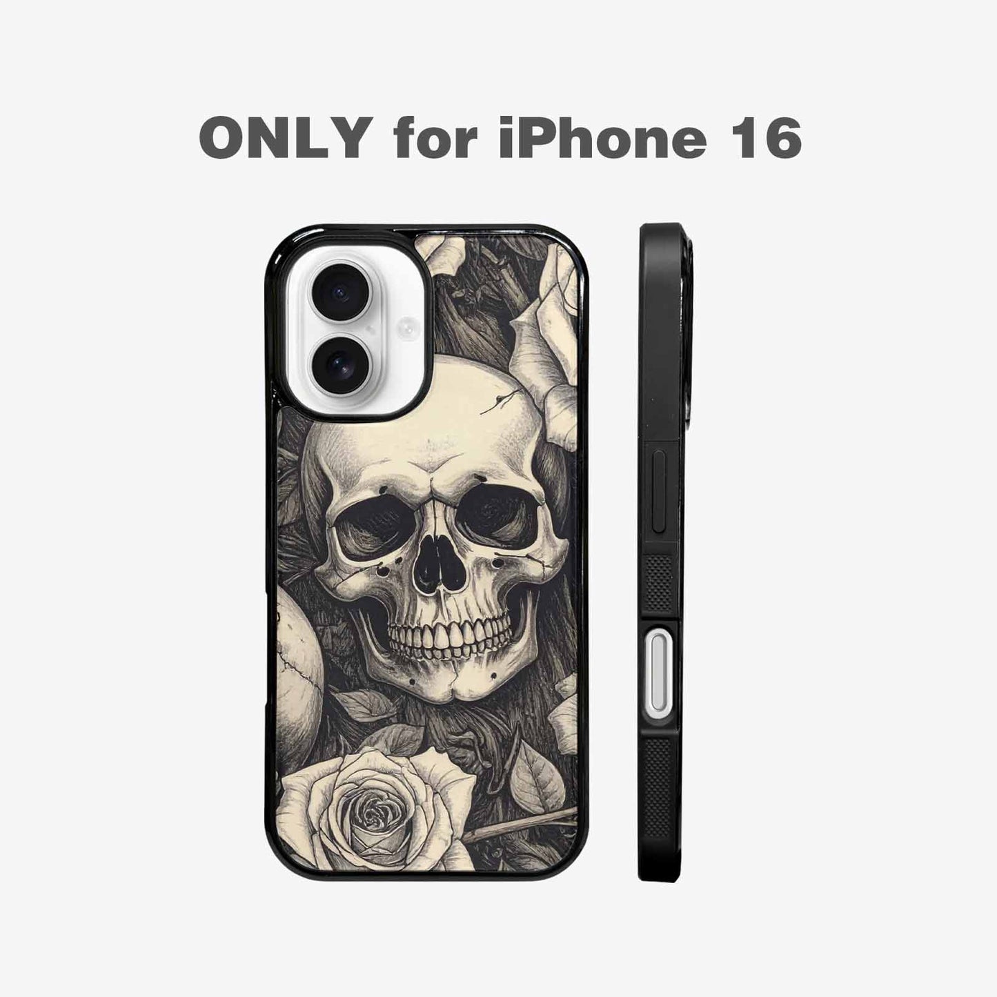 iPhone 16 Case — 20 Skulls Overlapping Seamless Tileable Pattern, Custom Made Phone Cover