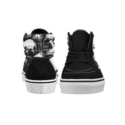 MEN'S Aggressive Comic Skull Black High Top Skateboarding Wallpaper Art Custom Sneakers