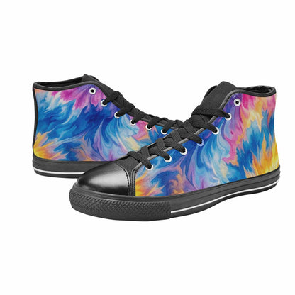 MEN'S Tie Dye Swirl High Top Canvas Y2K Custom Shoes
