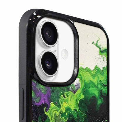 iPhone 17 Case — Black &amp; Green Ink Galaxy Space, Custom Printed Phone Case
