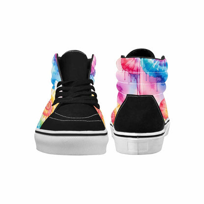 WOMEN'S Dripping Tie Dye Spiral High Top Canvas Grunge Custom Sneakers