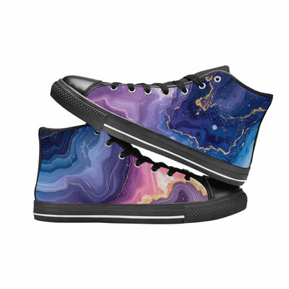 MEN'S Marble Galaxy High Top Canvas Vibrant Chaos Shoes