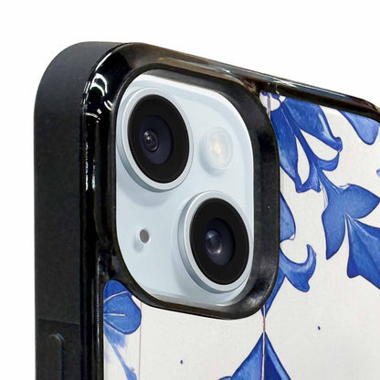 iPhone 15 Plus Case — Mexican Talavera Tile Pattern Floral Geometric, Customized Protective Case