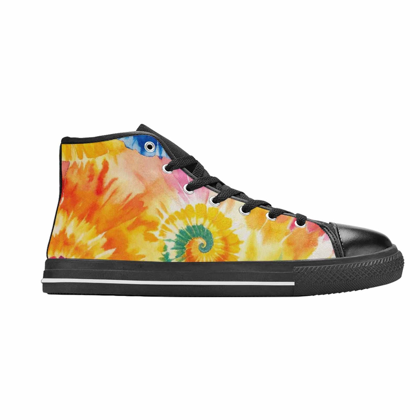 MEN'S Tie Dye Swirl High Top Canvas Neon Fantasy Custom Shoes