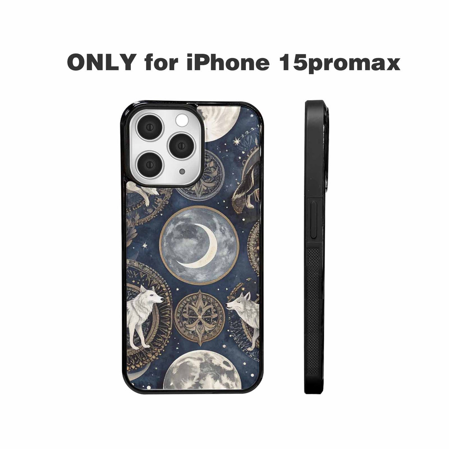iPhone 15 Pro Max Case — Wolves Everywhere Collage Overlap Small Wolf, Original Design Phone Case