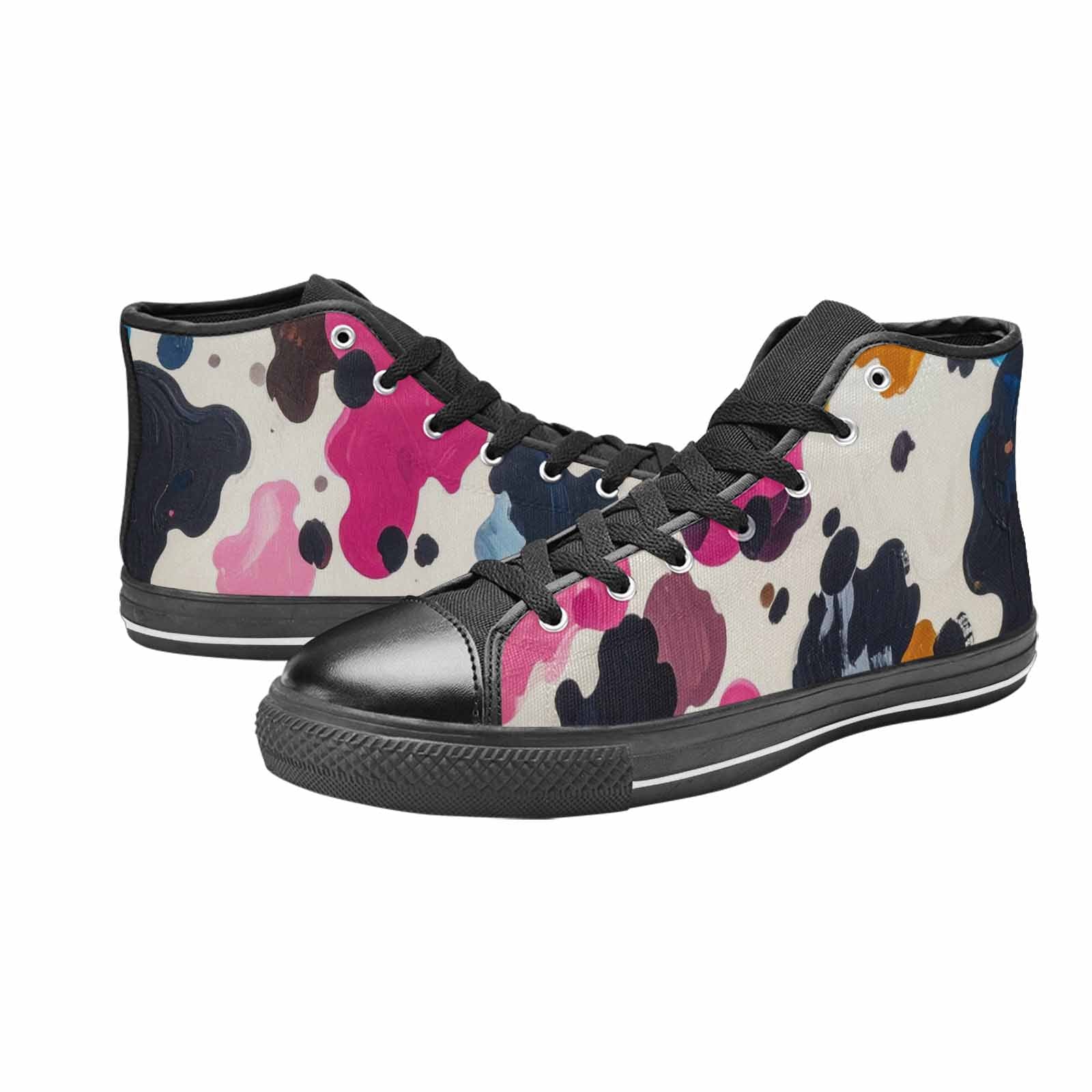 MEN'S Cow Animal Print High Top Canvas Dreamcore Sneakers
