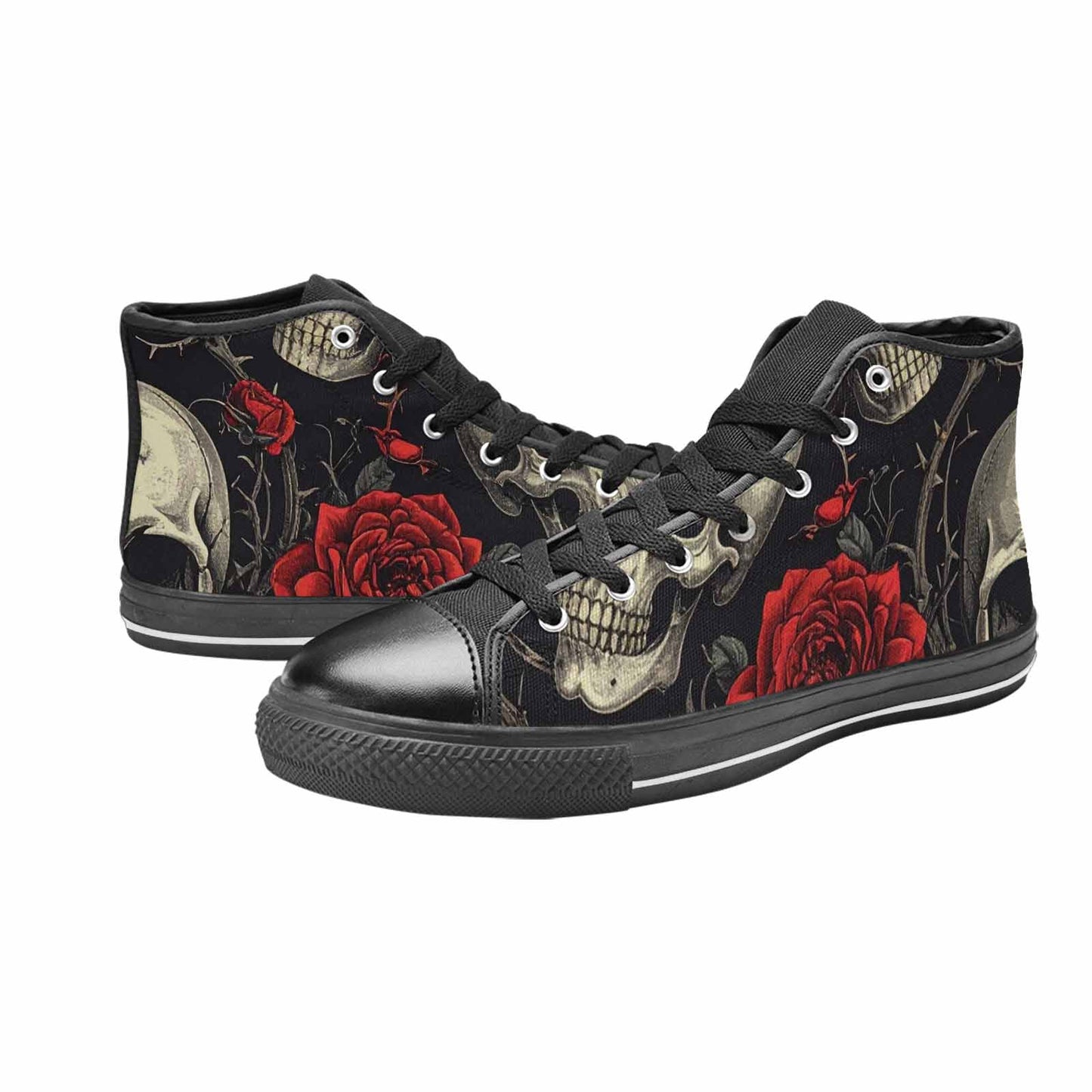 WOMEN'S Gothic Skulls Roses High Top Canvas Y2K Shoes