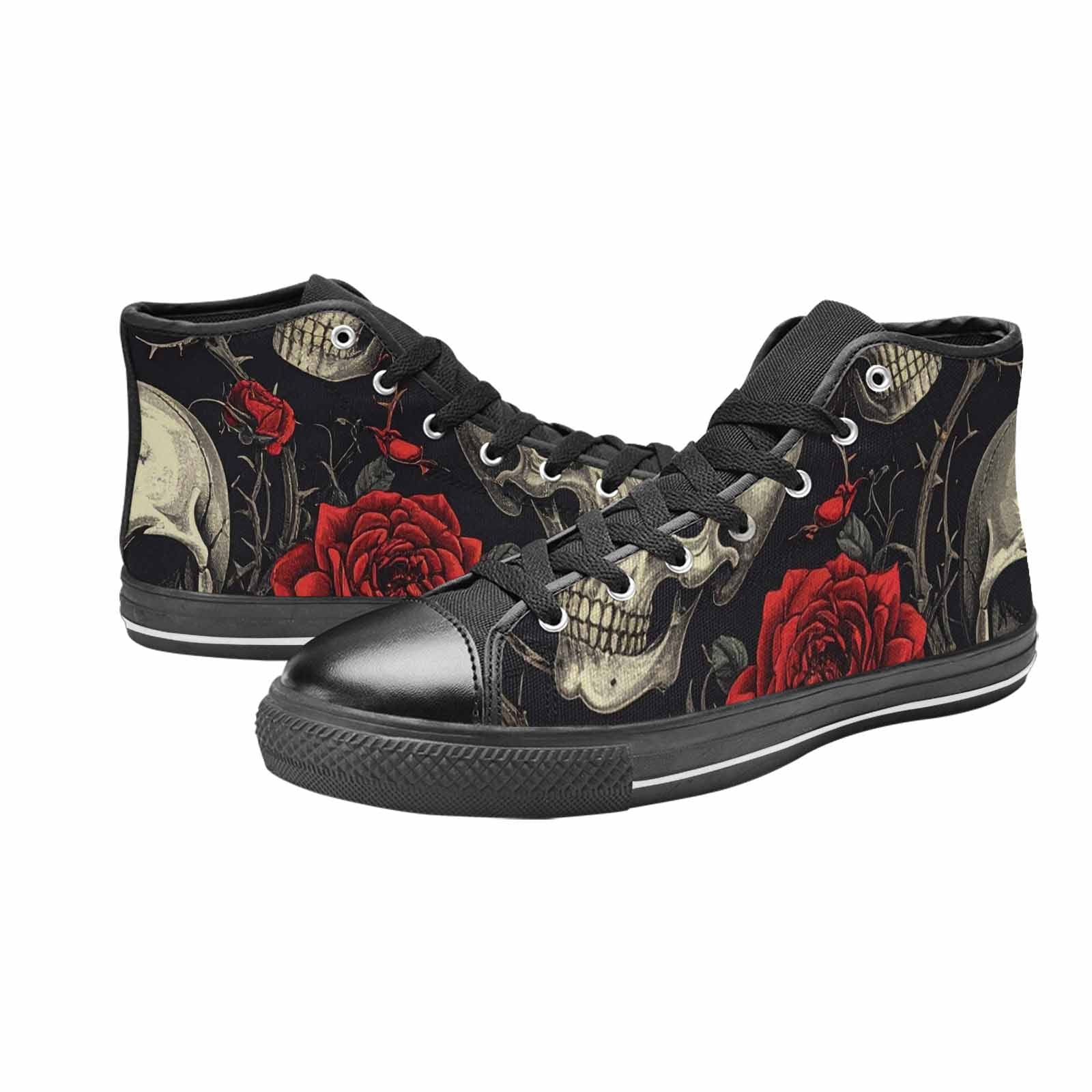 WOMEN'S Gothic Skulls Roses High Top Canvas Y2K Shoes