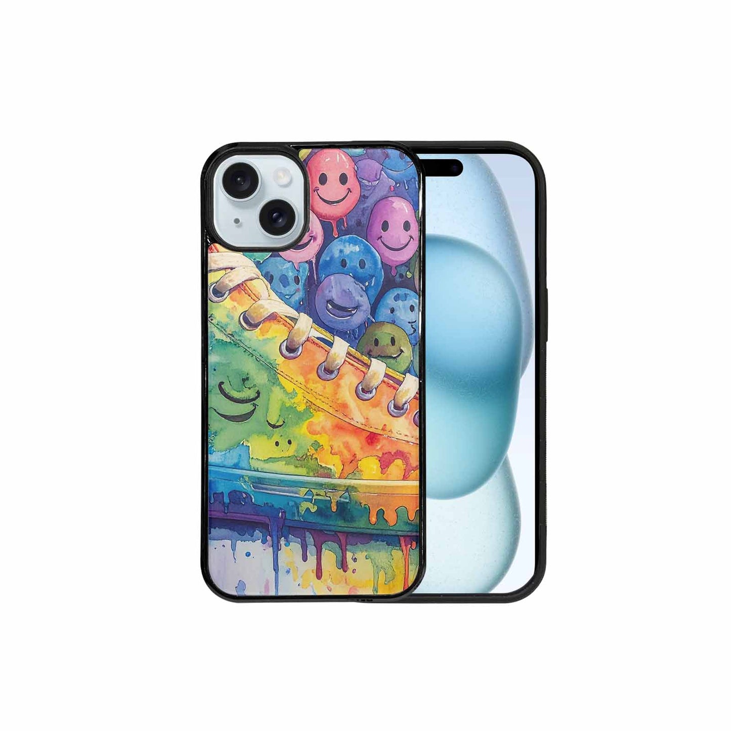 iPhone 15 Plus Case — Smiley Facessmiley Faces Tie D, Personalized Phone Case
