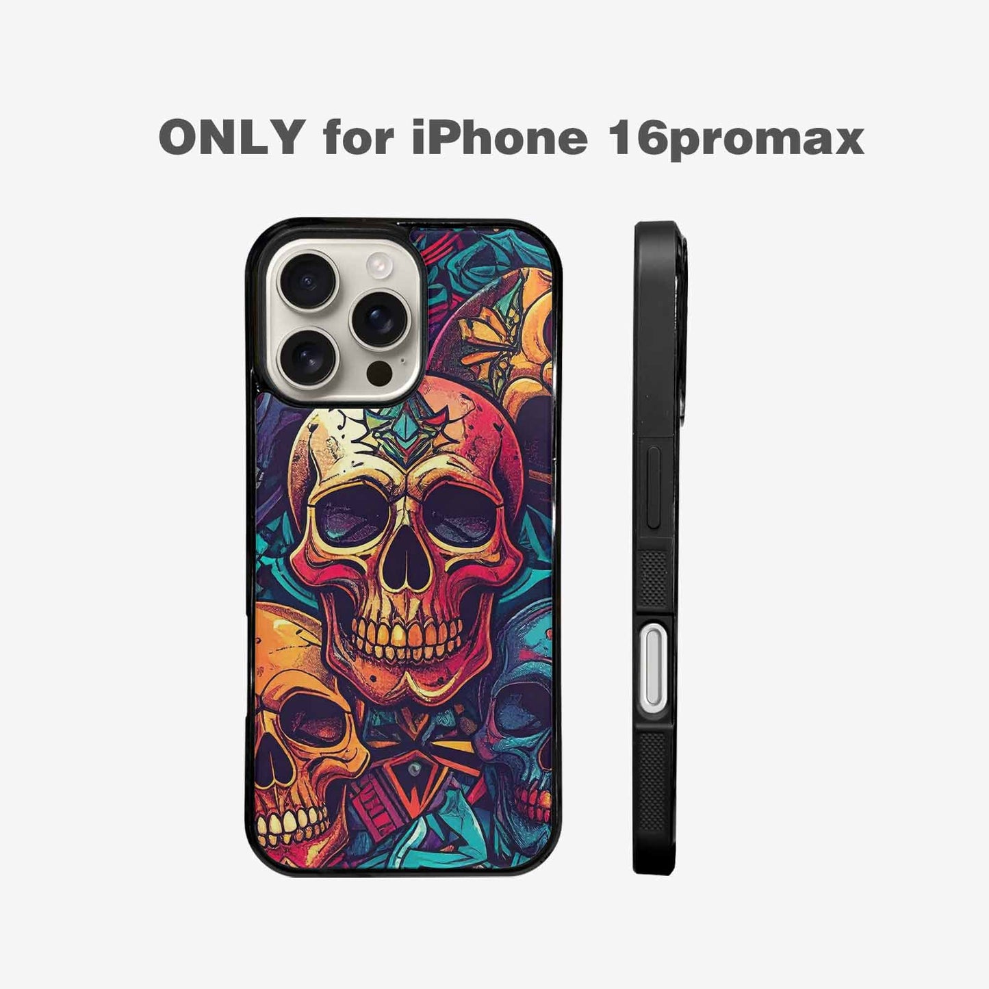 iPhone 16 Pro Max Case — Sacred Geometry Lots Of Skulls Seamless, Custom Phone Case