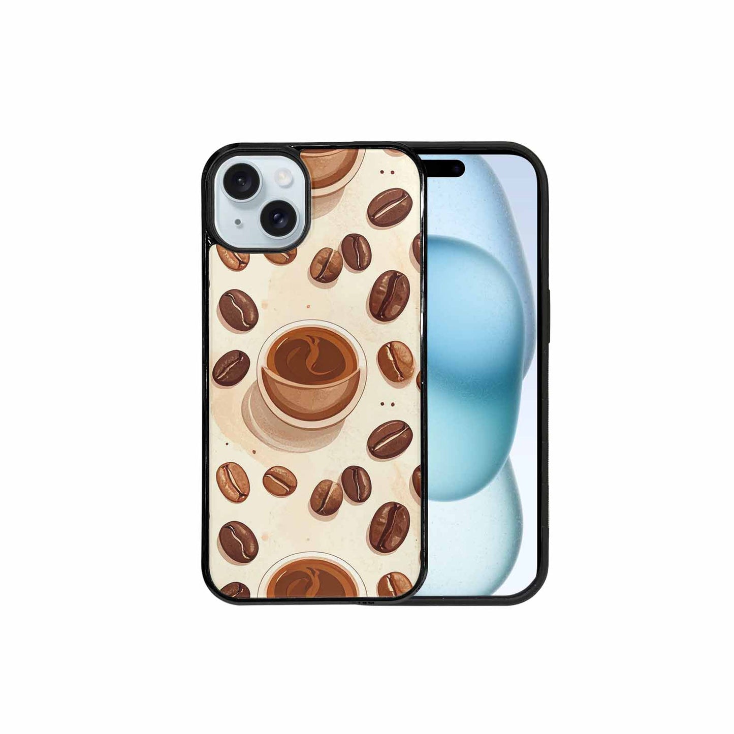 iPhone 15 Plus Case — Coffee Cup And Bean Pattern Seamless, Original Design Phone Case
