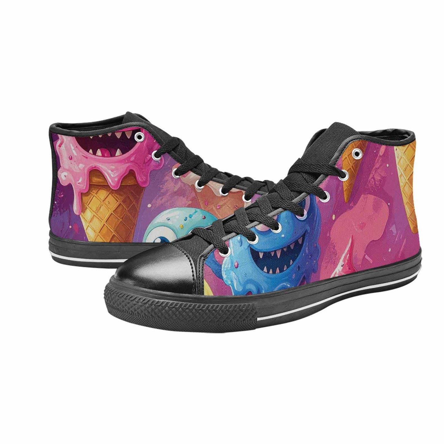 MEN'S Melting Icecream Cone Monster High Top Canvas Y2K Sneakers
