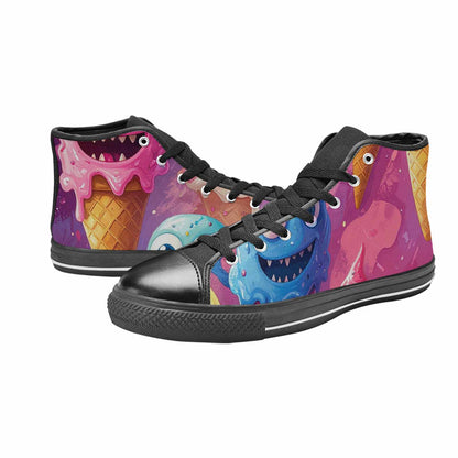 MEN'S Melting Icecream Cone Monster High Top Canvas Y2K Sneakers