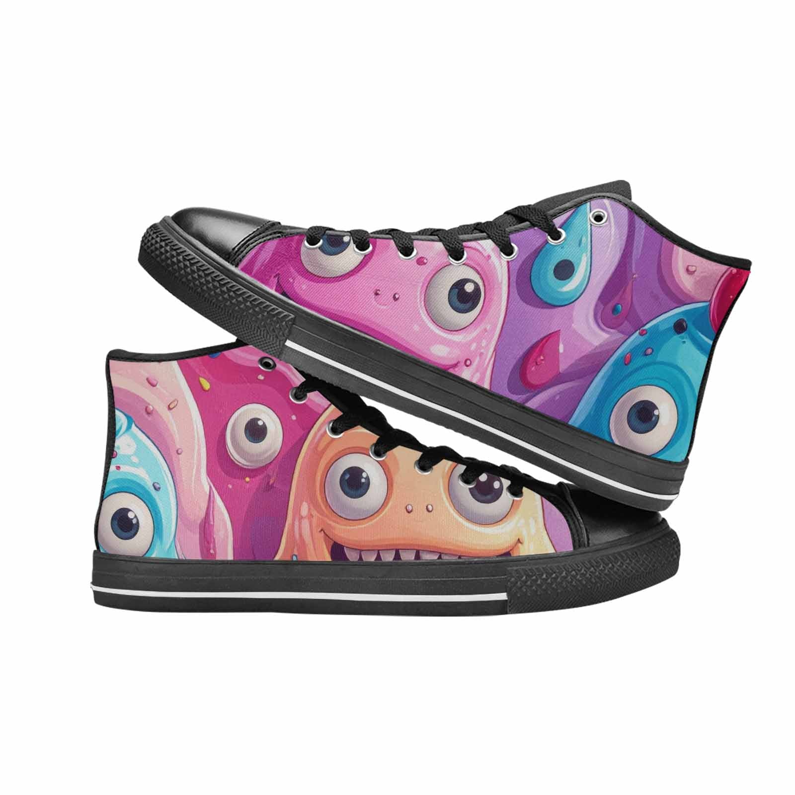 MEN'S Melting Icecream Monster Cherry High Top Canvas Grunge Sneakers