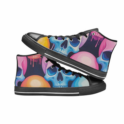 MEN'S Dripping Candy Skulls High Top Canvas Surreal Custom Shoes