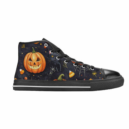 WOMEN'S Halloween High Top Canvas Vibrant Chaos Shoes