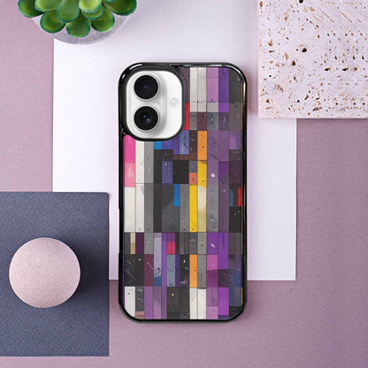 iPhone 16 Case — Asexual Flag Color Theme Small Rainbow, Custom Print Case Cover