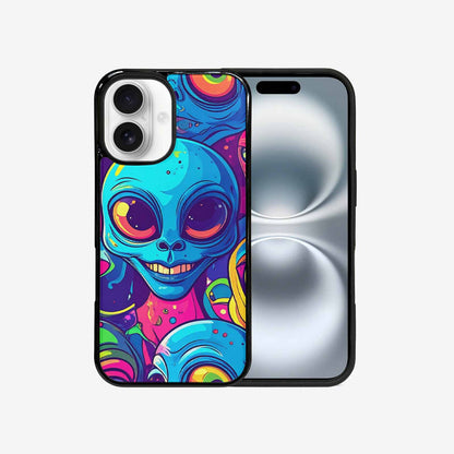 iPhone 16 Case — Alien Ufo Cartoon, Custom Designed Case Cover