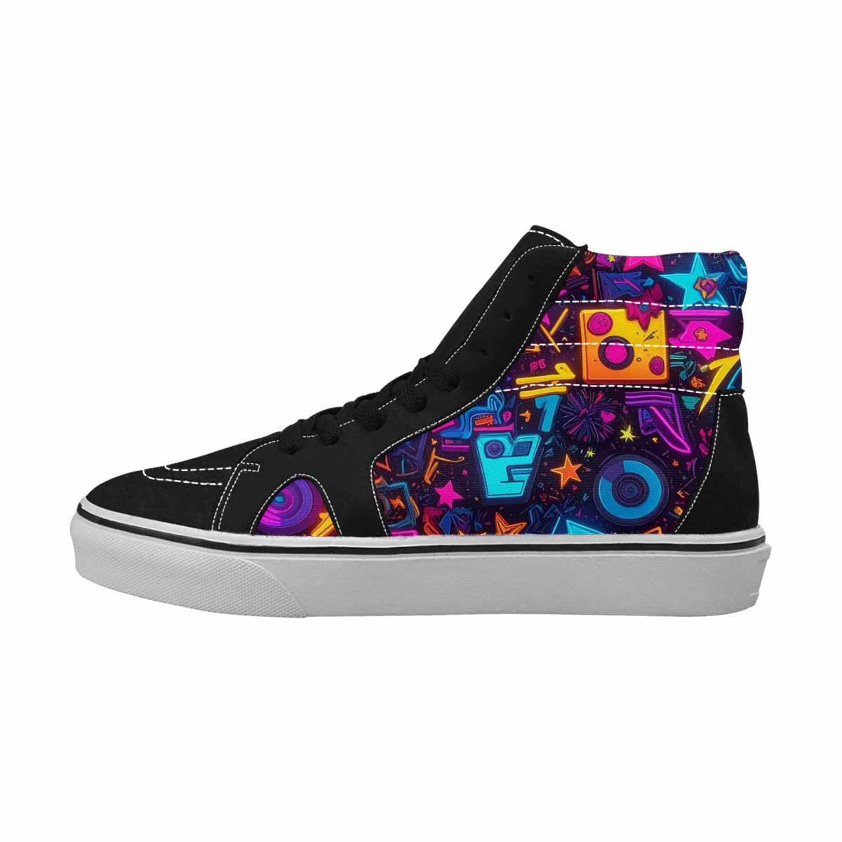 MEN'S 80s Retro Motif High Top Canvas Grunge Shoes