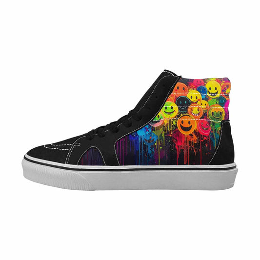 WOMEN'S Smiley Faces - Glow High Top Canvas Vivid Sneakers